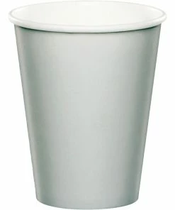 Creative Converting Solid Color Tableware Shimmering Silver Hot/Cold Paper Paper Cups 9 Oz., 8 Ct