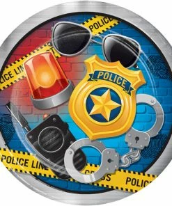 Creative Converting Kids Birthday Party Themes Police Party Paper Plates, 8 Ct