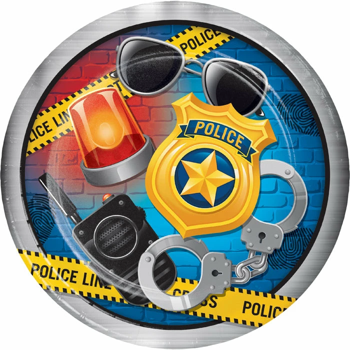 Creative Converting Kids Birthday Party Themes Police Party Paper Plates, 8 Ct