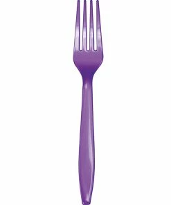 Creative Converting Amethyst Purple Plastic Forks, 24 Ct Solid Color Tableware