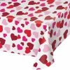 Creative Converting Valentine Plastic Tablecover, 54" X 102" All Over Print Valentine's Day Party Decorations
