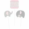 Creative Converting Little Peanut Girl Elephant Diy Centerpiece Sticks, 3 Ct