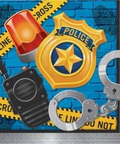 Creative Converting Kids Birthday Party Themes Police Party Napkins, 16 Ct