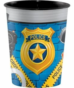 Creative Converting Police Party Plastic Keepsake Cup 16 Oz. Kids Birthday Party Themes
