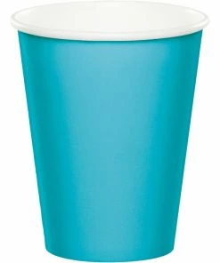 Creative Converting Bermuda Blue Hot/Cold Paper Cups 9 Oz., 24 Ct
