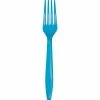 Creative Converting Turquoise Blue Plastic Forks, 24 Ct Solid Color Tableware