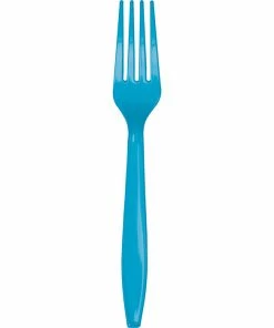 Creative Converting Turquoise Blue Plastic Forks, 24 Ct Solid Color Tableware