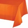 Creative Converting Solid Color Tableware Sunkissed Orange Tablecover Plastic 54" X 108"
