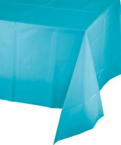 Creative Converting Solid Color Tableware Bermuda Blue Tablecover Plastic 54