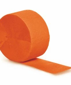 Creative Converting Sunkissed Orange Crepe Streamers 81' Solid Color Tableware