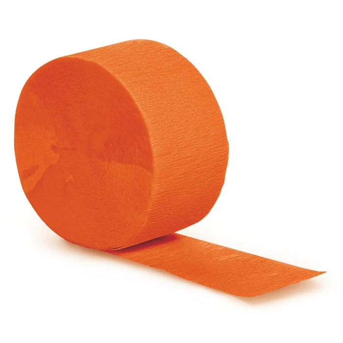 Creative Converting Sunkissed Orange Crepe Streamers 81' Solid Color Tableware