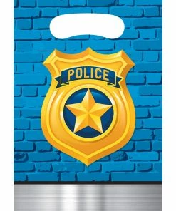 Creative Converting Kids Birthday Party Themes Police Party Favor Bags, 8 Ct