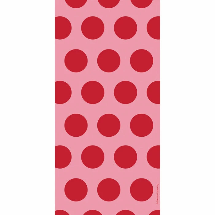 Creative Converting Solid Color Tableware Classic Red Polka Dot Favor Bags, 20 Ct