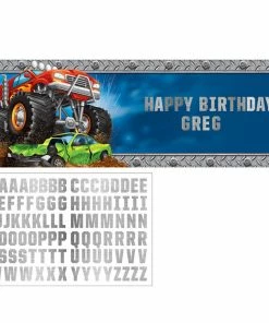 Creative Converting Kids Birthday Party Themes Monster Truck Rally Giant Party Banner With Stickers