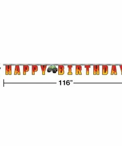 Creative Converting Kids Birthday Party Themes Monster Truck Rally Jointed Banner Lg