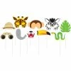 Creative Converting Kids Birthday Party Themes Jungle Animal Photo Booth Props, 10 Ct