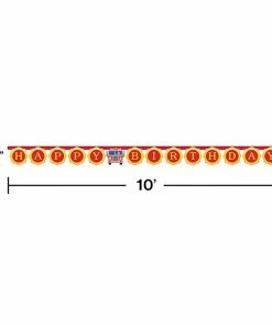 Creative Converting Flaming Fire Truck Jointed Banner Lg Kids Birthday Party Themes