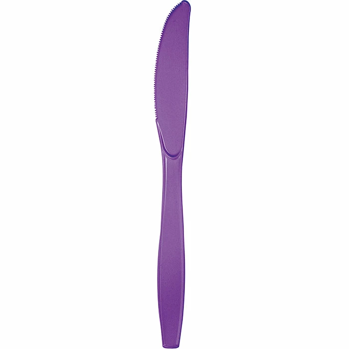 Creative Converting Amethyst Purple Plastic Knives, 24 Ct Solid Color Tableware