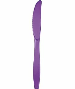 Creative Converting Solid Color Tableware Amethyst Purple Plastic Knives, 50 Ct
