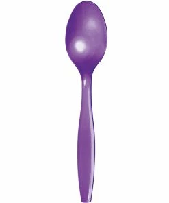 Creative Converting Solid Color Tableware Amethyst Purple Plastic Spoons, 24 Ct