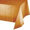 Creative Converting Solid Color Tableware Pumpkin Spice Tablecover Plastic 54" X 108"