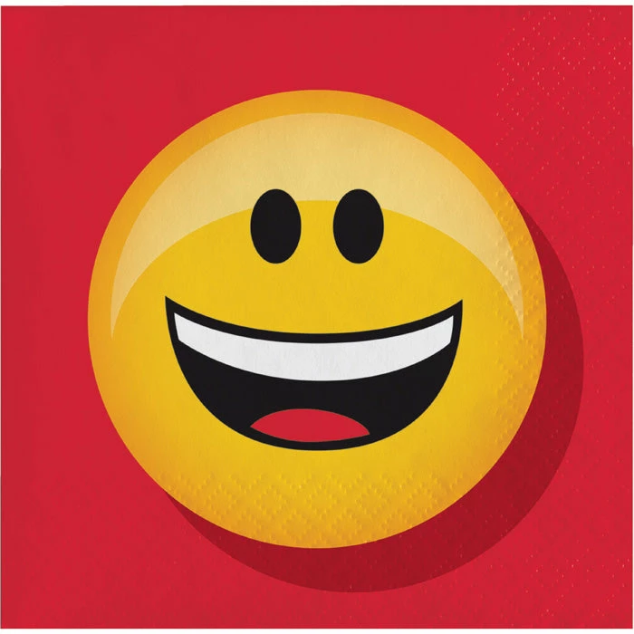 Creative Converting Kids Birthday Party Themes Show Your Emojions Beverage Napkins, 16 Ct