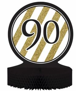 Creative Converting Adult Birthday Party Themes Black And Gold 90th Birthday Centerpiece