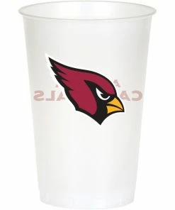 Creative Converting Arizona Cardinals Plastic Cup, 20Oz, 8 Ct NFL And Football Party Supplies