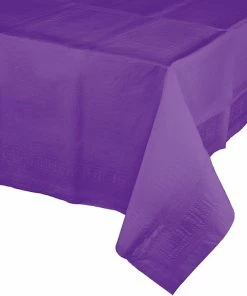 Creative Converting Solid Color Tableware Amethyst Tablecover 54"X 108" Polylined Tissue