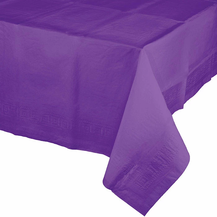 Creative Converting Solid Color Tableware Amethyst Tablecover 54"X 108" Polylined Tissue