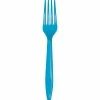 Creative Converting Solid Color Tableware Turquoise Blue Plastic Forks, 50 Ct