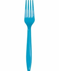 Creative Converting Solid Color Tableware Turquoise Blue Plastic Forks, 50 Ct