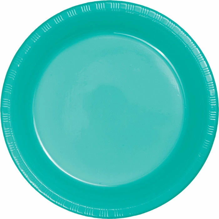 Creative Converting Teal Lagoon Plastic Dessert Plates, 20 Ct Solid Color Tableware