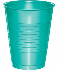 Creative Converting Teal Lagoon Plastic Cups, 20 Ct Solid Color Tableware