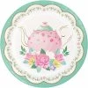 Creative Converting Kids Birthday Party Themes Floral Tea Party Dessert Plates, 8 Ct