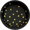 Creative Converting Solid Color Tableware Black And Gold Foil Dot Dessert Plates, 8 Ct