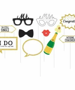 Creative Converting Bridal And Wedding Wedding Photo Booth Props, 10 Ct