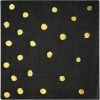 Creative Converting Solid Color Tableware Toc Black Velvet Foil Beverage Napkin, 3Ply Foil Stamped, 16 Ct