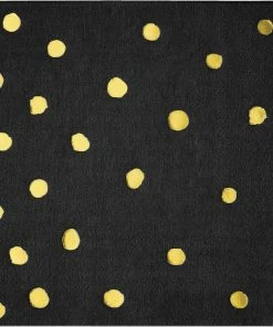 Creative Converting Solid Color Tableware Toc Black Velvet Foil Beverage Napkin, 3Ply Foil Stamped, 16 Ct