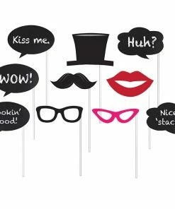 Creative Converting Chalkboard Photo Booth Props, 10 Ct Adult Birthday Party Themes