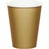Creative Converting Glittering Gold Hot/Cold Paper Cups 9 Oz., 24 Ct Solid Color Tableware