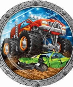 Creative Converting Monster Truck Rally Paper Plates, 8 Ct Kids Birthday Party Themes