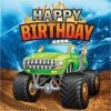 Creative Converting Kids Birthday Party Themes Monster Truck Rally Napkins, 16 Ct