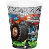 Creative Converting Monster Truck Rally Hot/Cold Paper Paper Cups 9 Oz., 8 Ct Kids Birthday Party Themes