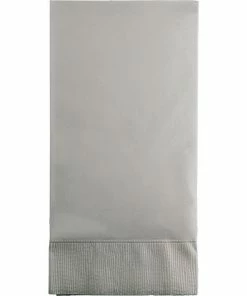 Creative Converting Shimmering Silver Guest Towel, 3 Ply, 16 Ct
