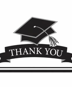 Creative Converting Graduation School Spirit White Thank You Notes, 25 Ct