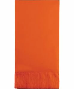 Creative Converting Sunkissed Orange Guest Towel, 3 Ply, 16 Ct Solid Color Tableware