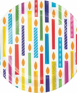 Creative Converting Kids Birthday Party Themes Bright Birthday Dessert Plates, 8 Ct