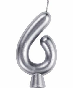 Creative Converting Silver 6 Candle Birthday Party Candles