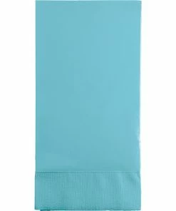 Creative Converting Solid Color Tableware Pastel Blue Guest Towel, 3 Ply, 16 Ct